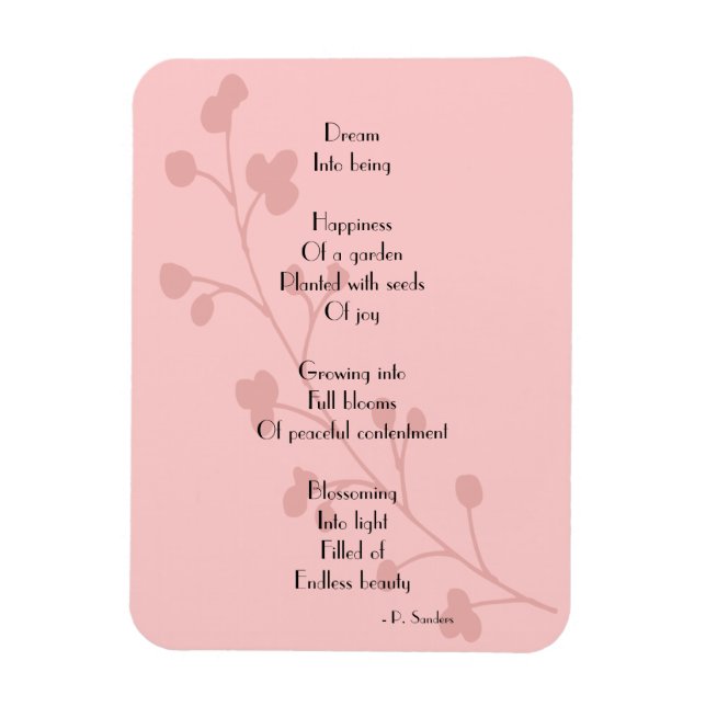 Inspirational Happiness Joy Dream Poem Magnet (Vertical)