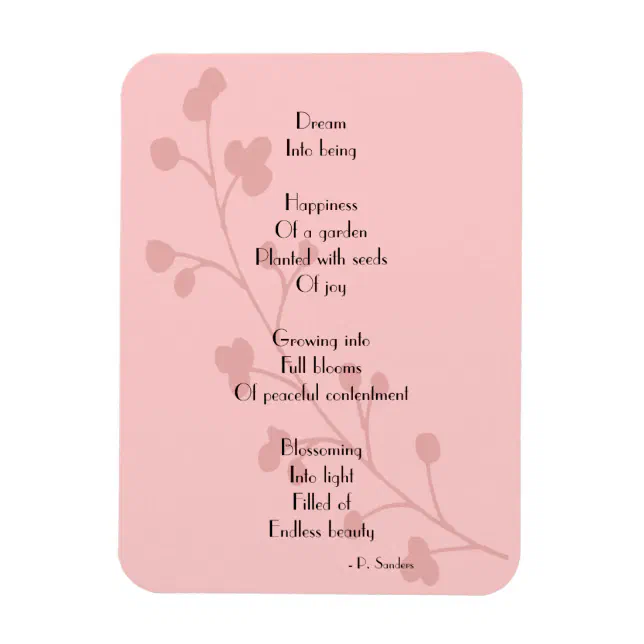 Inspirational Happiness Joy Dream Poem Magnet | Zazzle