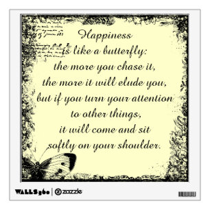 Inspirational Happiness Quote Wall Decal
