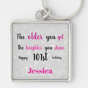 Inspirational Happy 101st Birthday Keychain