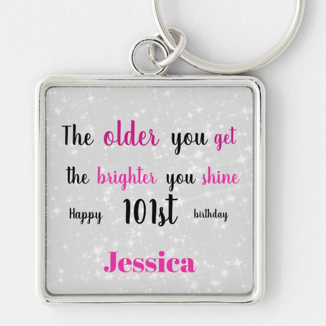 Inspirational Happy 101st  Birthday Keychain (Front)