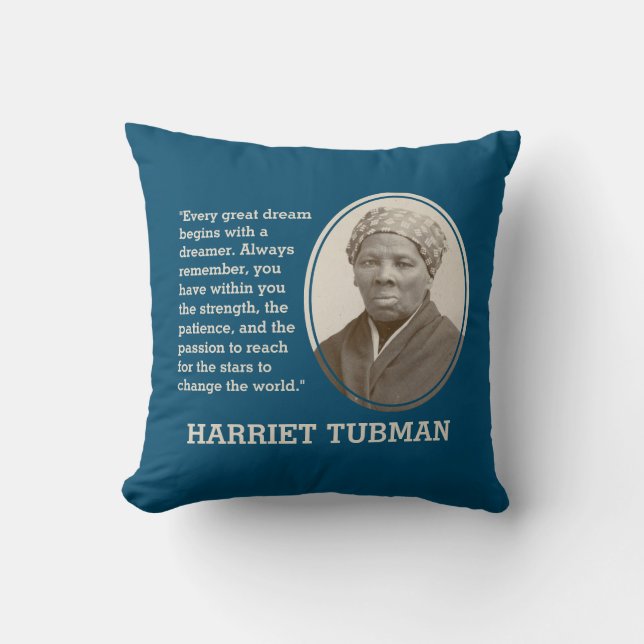 Inspirational HARRIET TUBMAN Throw Pillow (Front)