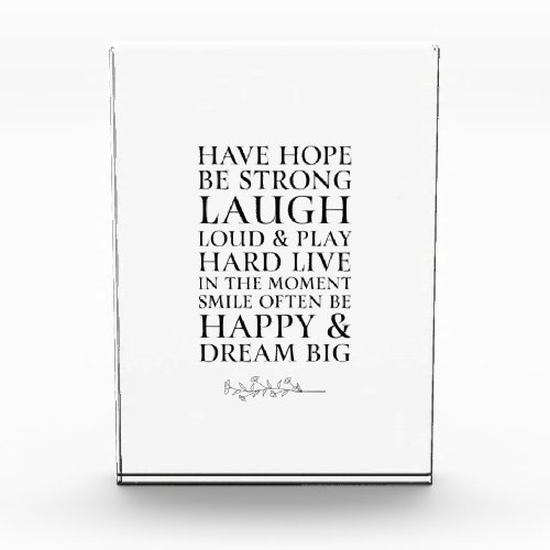 Inspirational Have Hope Black  White Quote Photo Block