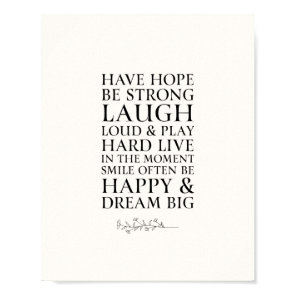 Inspirational Have Hope Black & White Quote Poster