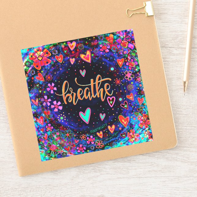 Inspirational Heart Pretty Breathe Inspirivity Sticker (Notebook)
