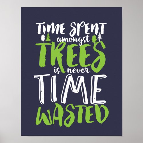 Inspirational Hiking and Camping Quote Forest Tree Poster