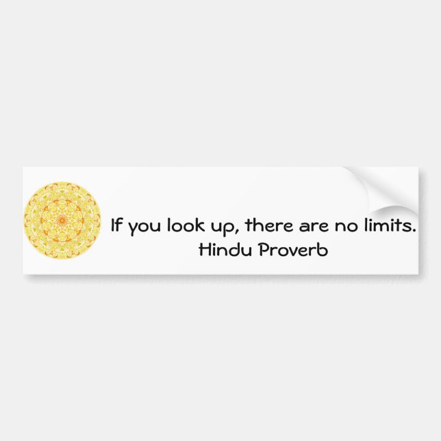 inspirational Hindu Proverb from India Bumper Sticker (Front)