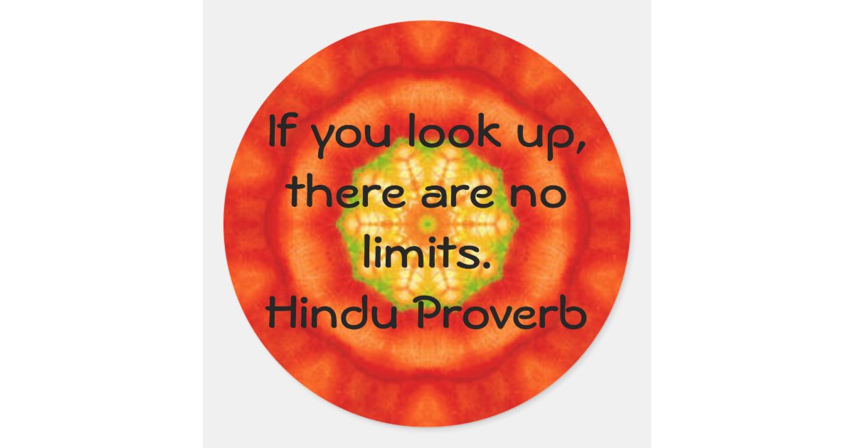 inspirational Hindu Proverb from India Classic Round Sticker Zazzle