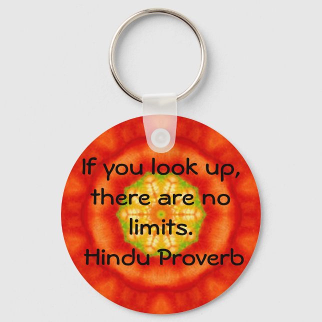 inspirational Hindu Proverb from India Keychain (Front)