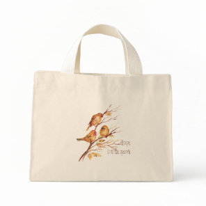 Inspirational His Eye is on the Sparrow, Large Tot Mini Tote Bag