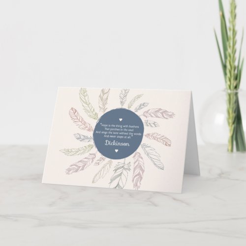 Inspirational Hope is the thing with Feathers Card
