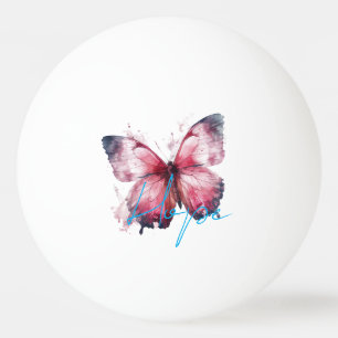 Inspirational Hope Pink Butterfly Ping Pong Ball