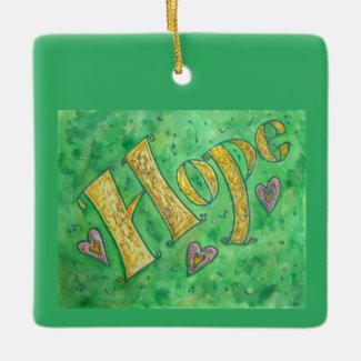 Inspirational Hope Word Art Custom Gift Ornaments