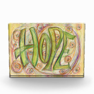 Inspirational Hope Word Art Custom Paperweight Acrylic Award
