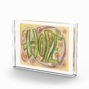 Inspirational Hope Word Art Custom Paperweight Acrylic Award