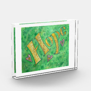 Inspirational Hope Word Art Custom Paperweight Acrylic Award