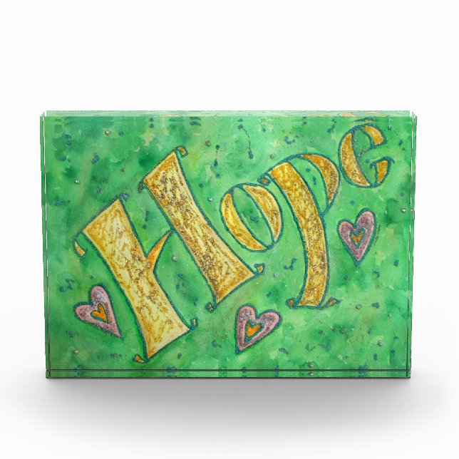 Inspirational Hope Word Art Custom Paperweights Acrylic Award (Front)