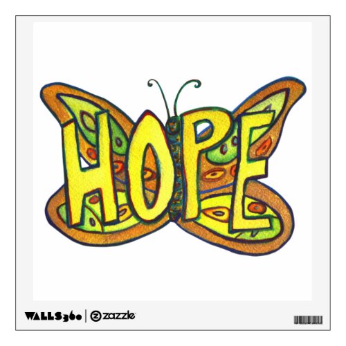 Inspirational Hope Word Butterfly Wall decal