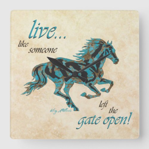 Inspirational Horse Square Wall Clock