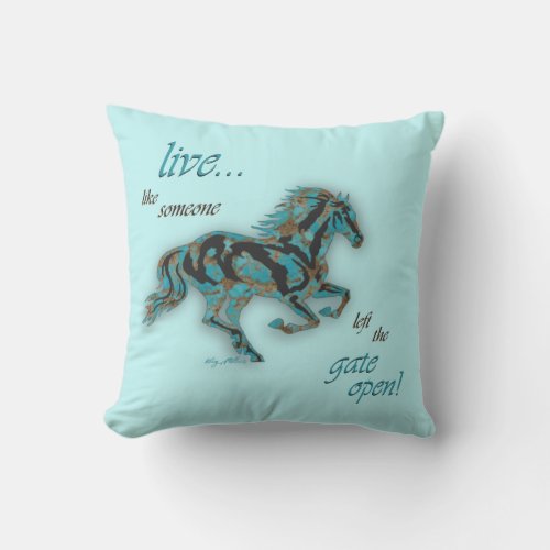 Inspirational Horse Throw Pillow