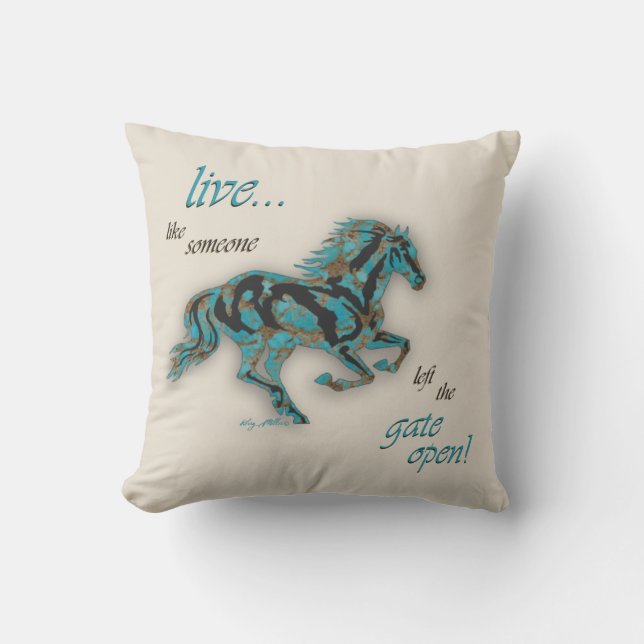 Inspirational Horse Throw Pillow (Front)