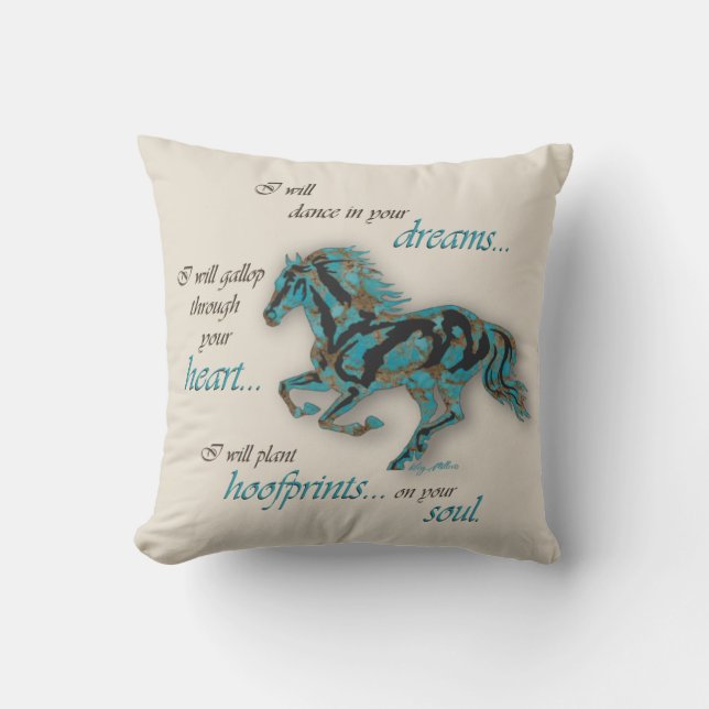 Inspirational Horse Throw Pillow (Front)