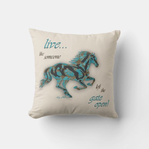 Inspirational Horse Throw Pillow