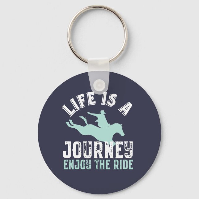 Inspirational Horseriding Quote Enjoy The Ride Keychain (Front)