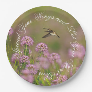 Inspirational Hummingbird Wings Paper Plates