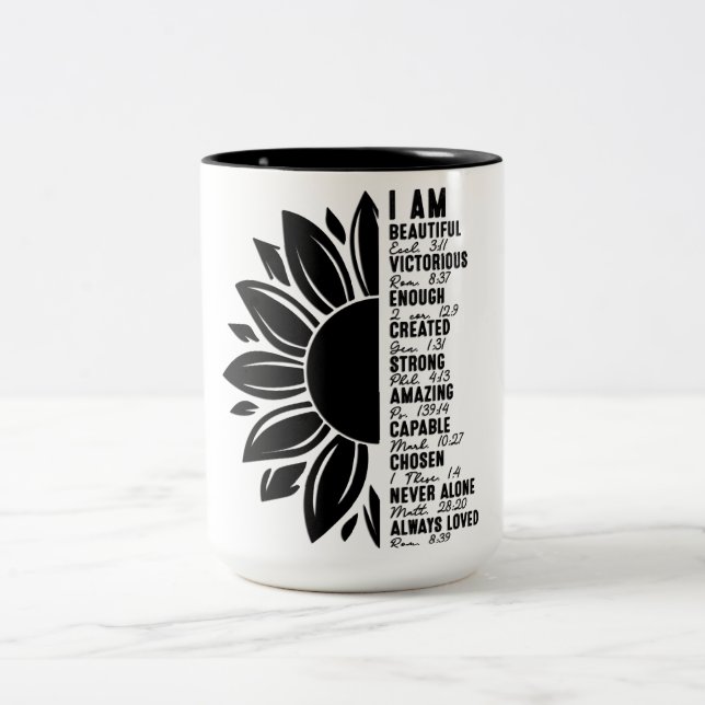 Inspirational I Am Two-Tone Coffee Mug (Center)