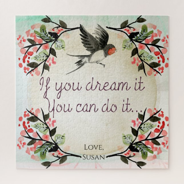 Inspirational If You Dream It Watercolor Jigsaw Puzzle (Vertical)