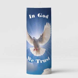 Inspirational "In God We Trust" Pillar Candle