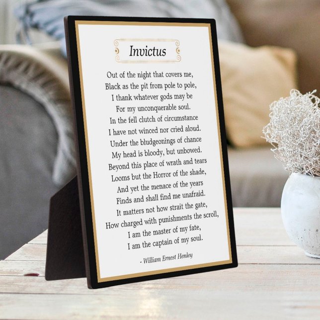 Inspirational Invictus Poem Tabletop Plaque (Creator Uploaded)