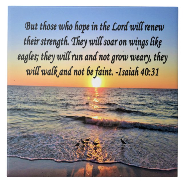 INSPIRATIONAL ISAIAH 40:31 CERAMIC TILE (Front)