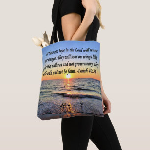 INSPIRATIONAL ISAIAH 40:31 TOTE BAG