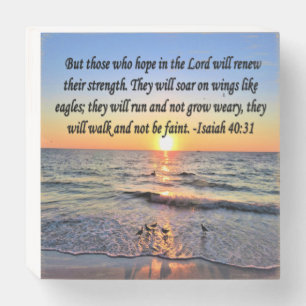 INSPIRATIONAL ISAIAH 40:31 WOODEN BOX SIGN