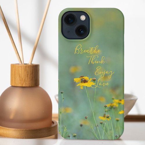 Inspirational Isolated Yellow Wildflowers Custom iPhone 13 Case