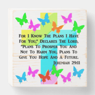 INSPIRATIONAL JEREMIAH 29:11 CHRISTIAN WOODEN BOX SIGN