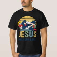 Inspirational Jesus Has Your Back Jiu Jitsu Retro