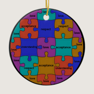 INSPIRATIONAL JIGSAW PUZZLE QUOTE CERAMIC ORNAMENT