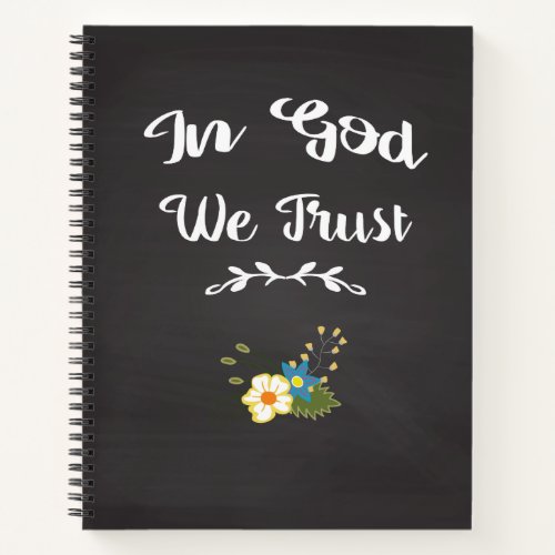 Inspirational Journal In God We Trust