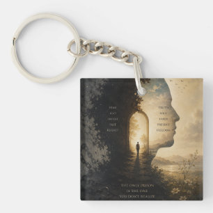Inspirational Journey Hip Flask Faith Over Fear Keychain