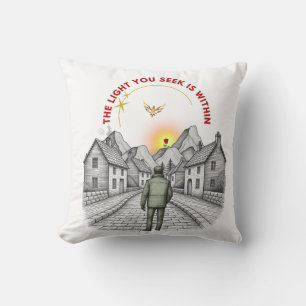 Inspirational Journey Illustration Throw Pillow