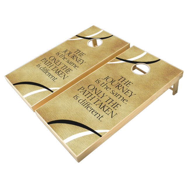 Inspirational Journeys and Paths Quote Cornhole Set (Angled)