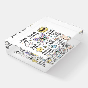 Inspirational Kawaii-Boho Butterfly Sticker Sheet Paperweight