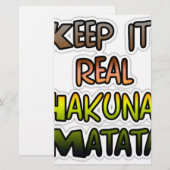 Inspirational "Keep It Real Hakuna Matata" Art (Front/Back)