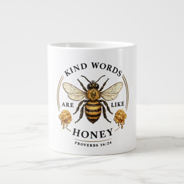 inspirational Kind Words/Bee Giant Coffee Mug (Front)