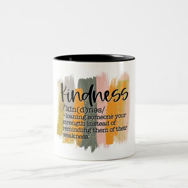 Inspirational Kindness Definition Two-Tone Coffee Mug (Center)
