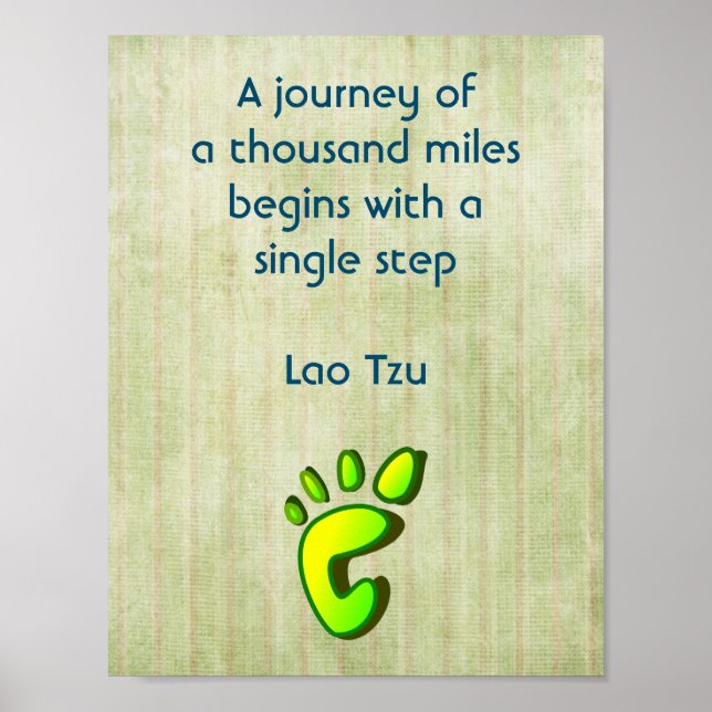 Inspirational Lao Tzu Quote Poster (Front)
