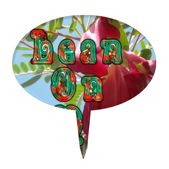 Inspirational Lean On Me Floral Skyward Art Print  Cake Topper (Front)